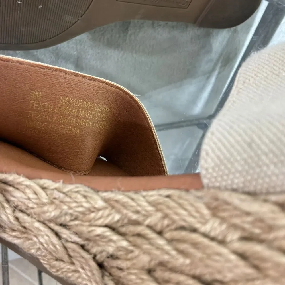 Tommy Bahama Shoes Women's Size 9Beige Sakura Espadrille Wedge Sandals Slingback